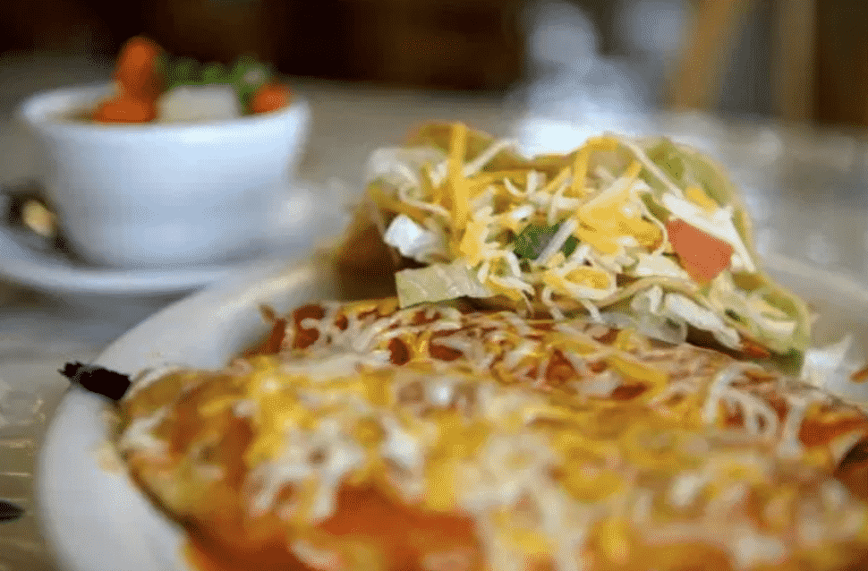 The potato taco and chile relleno plate at Linda's Mexican Delights. Courtesy of Ray Lasher/OC Register.