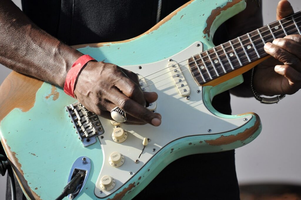 Dennis Jones performs during the New Blues Festival V at El Dorado Park in Long Beach, Ca., September 1, 2018. (John Valenzuela/ Correspondent)