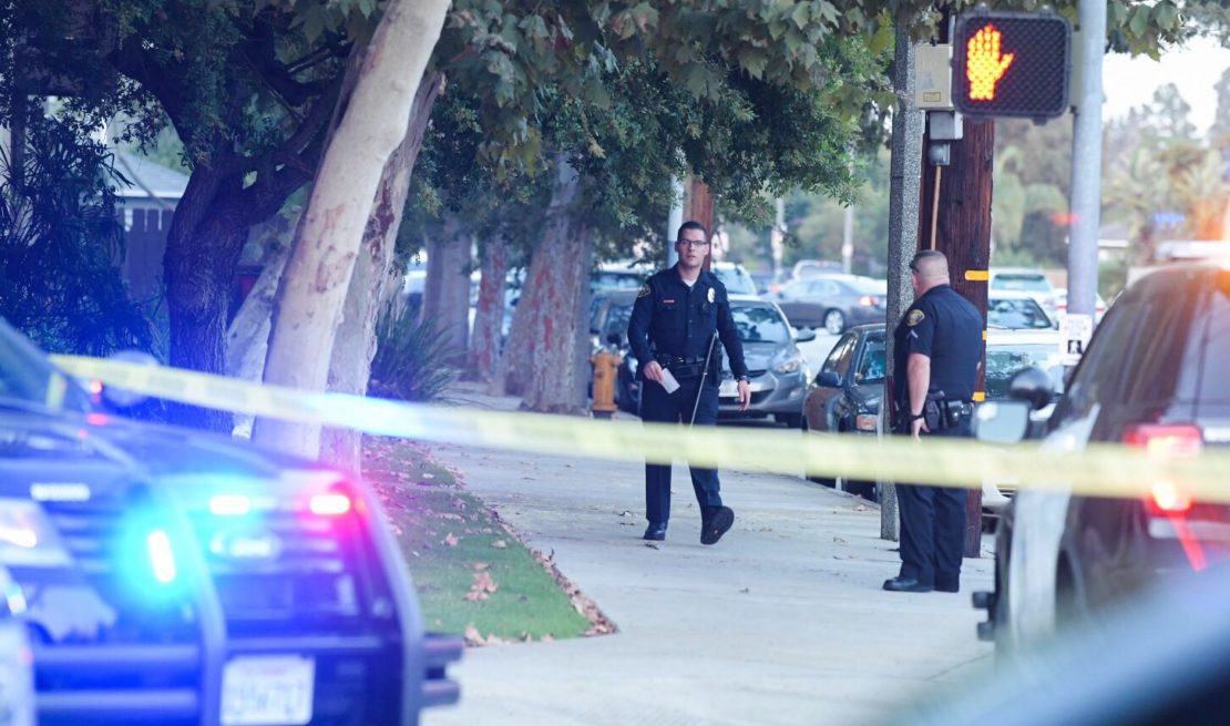 Police had cordoned off the shooting scene in Bixby Knolls. Photo by Thomas R. Cordova.