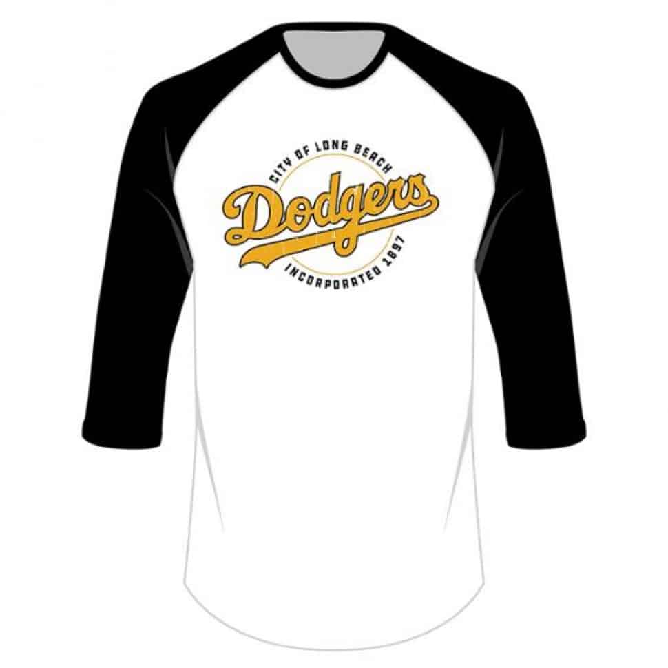 A rendering of the shirt being handed out on Long Beach Night at Dodgers Stadium.