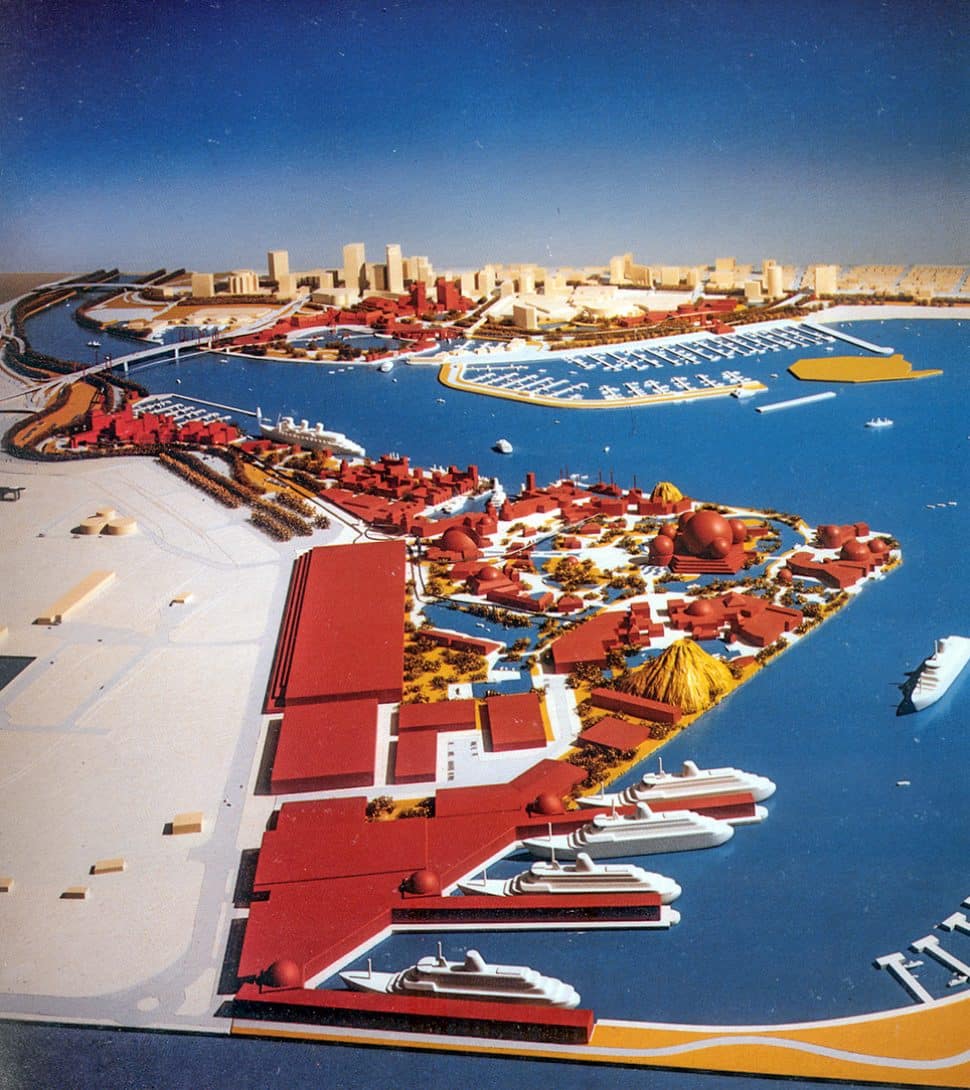 A topographical computer rendering that shows the varying heights of the proposed project. Rendering courtesy of the Walt Disney Company. 