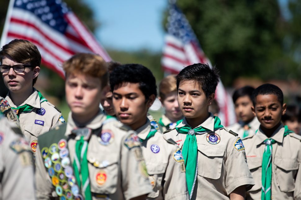 Boy Scouts of America, Troop #120 take part in the Memorial March in Long Beach Monday, May 27, 2019. Photo by Kelly Smiley